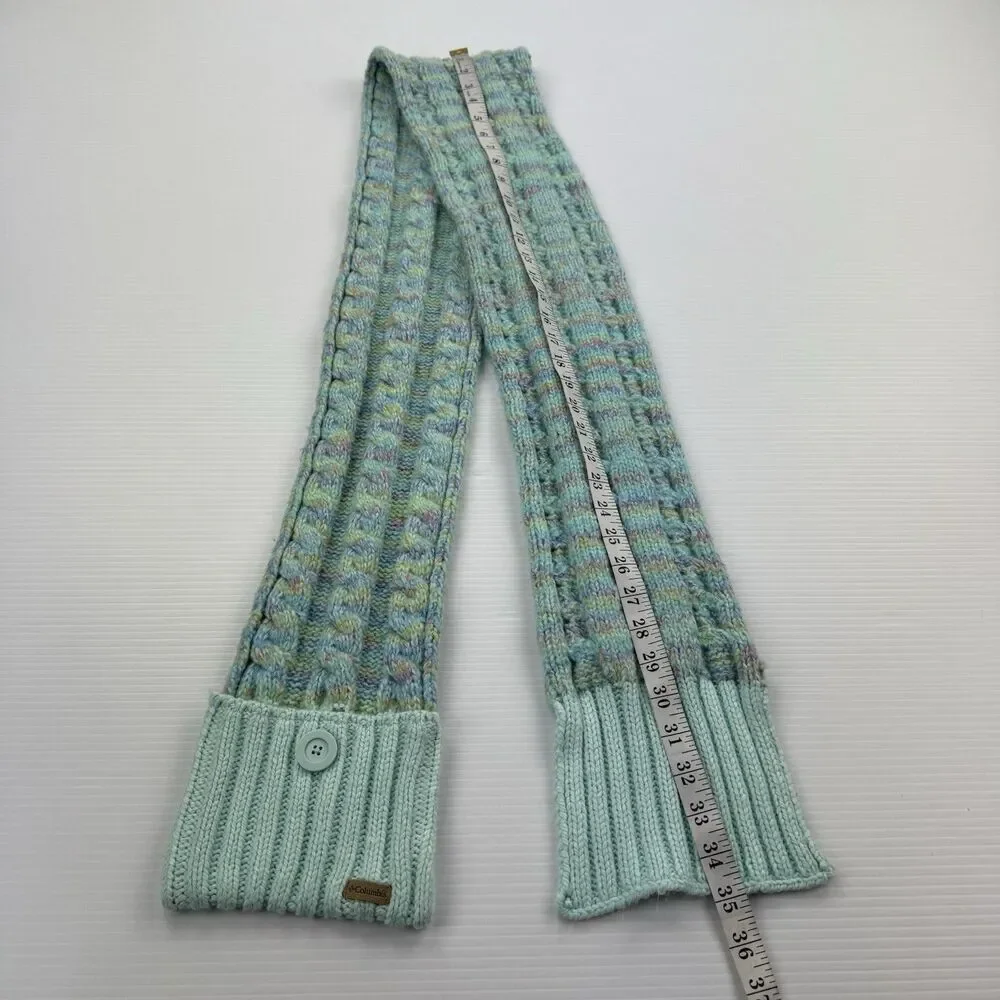 Columbia Chunky Knit Button Scarf Cottagecore Coastal Cabincore Indie Boho